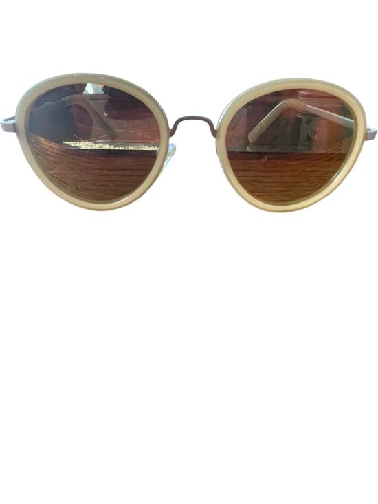 Joe’s Jeans Round Vintage-Style Sunglasses With Beige Frames & Brown Lenses Ligh